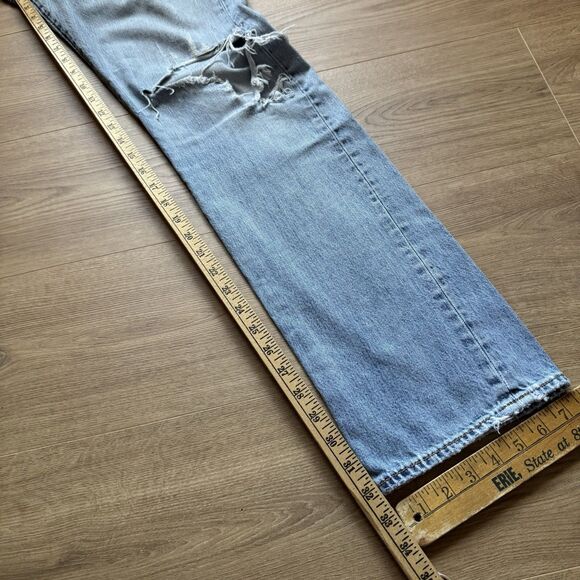 Levis 501 Distressed Mens Button Up Fly Jeans Size 33x34 (Actual 33x32) - Picture 10 of 12
